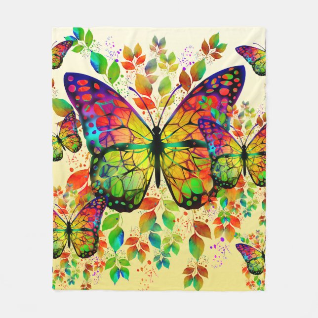 COBERTOR DE VELO PRIMAVERA BOTTERFLIS NATUREZA COLORIDA (Frente)