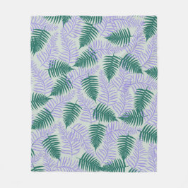 Cobertor De Velo Primavera de Verão de Fern Tropical Verde Roxo