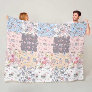 Cobertor De Velo Primavera Floral Garden Patch Fleece Blanket