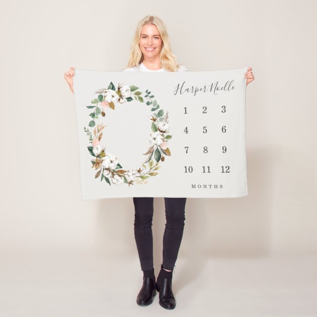 Cobertor De Velo Primavera Florals Blanket do Baby Milestone (In Situ)