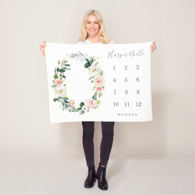 Cobertor De Velo Primavera Florals Blanket do Baby Milestone (In Situ)