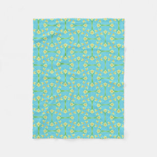 Cobertor De Velo Primavera Sunshine Daffodils Sky Blue Fleece