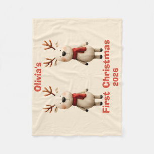 Cobertor De Velo Primeira Ornação de Natal do Bebê Personalizado