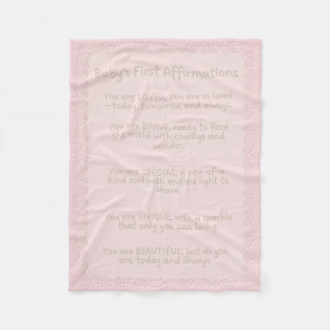 Cobertor De Velo Primeiras afirmações do bebê | Parede de Enfermeir (Frente)