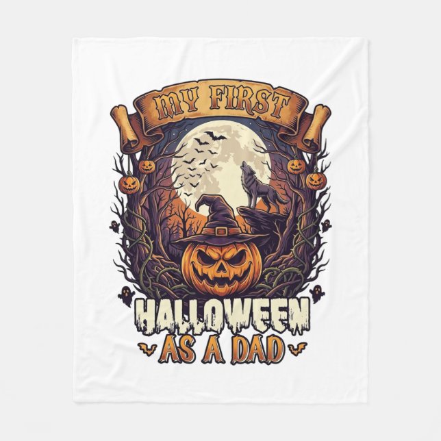 Cobertor De Velo Primeiro Halloween Como Papai Abóbora Lobo Lua_1 (Frente)