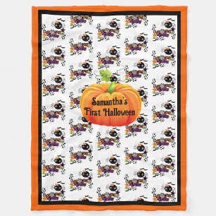 Cobertor De Velo Primeiro Halloween Personalizar Nome Cute Baby Fle