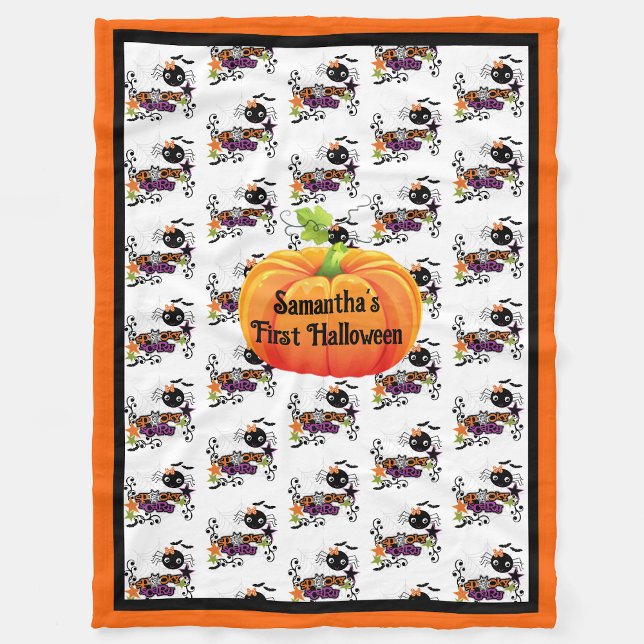Cobertor De Velo Primeiro Halloween Personalizar Nome Cute Baby Fle (Criador carregado)