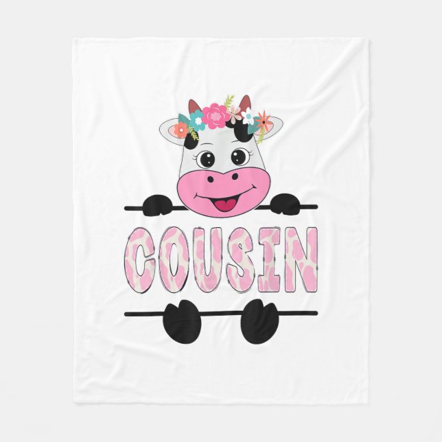 Cobertor De Velo Primo Da Festa Da Vaca De Aniversário _1 (Frente)