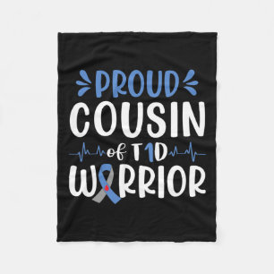 Cobertor De Velo Primo Orgulhoso do T1d Guerreiro Diabetes Sensibil
