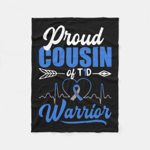 Cobertor De Velo Primo Orgulhoso do T1d Guerreiro Diabetes Sensibil