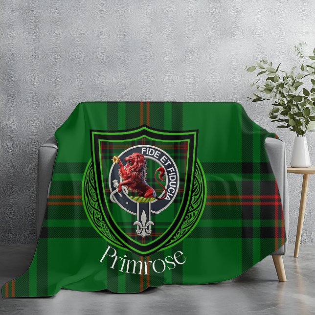 Cobertor De Velo Primrose Scottish Clan Tartan Crest (Criador carregado)