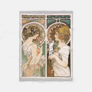 Cobertor De Velo Primroses e Penas, Mucha