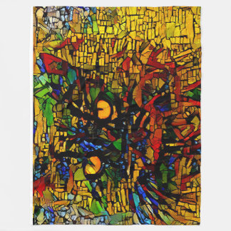 Cobertor De Velo Prin de arte colorida de gatos do mosaico