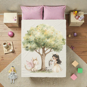 Cobertor De Velo Princesa de Conto de Fadas em Aquarela Caprichosa