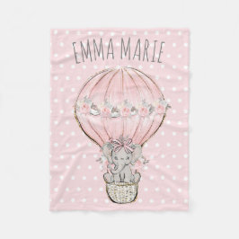 Cobertor De Velo Princesa Elefante Balão de Ar Quente Rosa Bebê Men