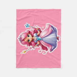 Cobertor De Velo Princesa Rosa Com Mão Magia E Tiara