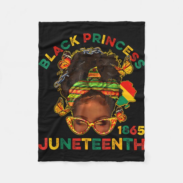 Cobertor De Velo Príncipes negros juneteenth 1865 mês da história (Frente)