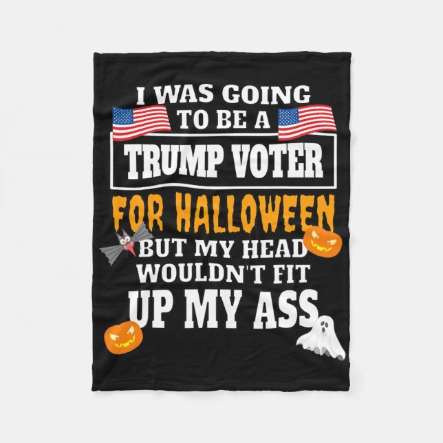 Cobertor De Velo Pro Biden Funny Anti Trump Anti Republican Hallowe (Frente)
