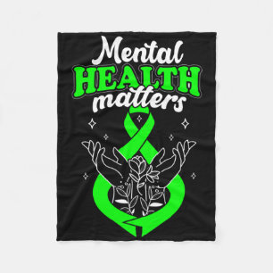 Cobertor De Velo Problemas de Saúde Mental Flores Conscientização M