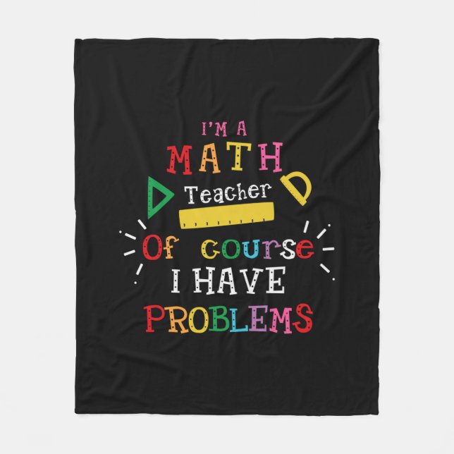 Cobertor De Velo Professor Presente Sou Professora De Matemática (Frente)