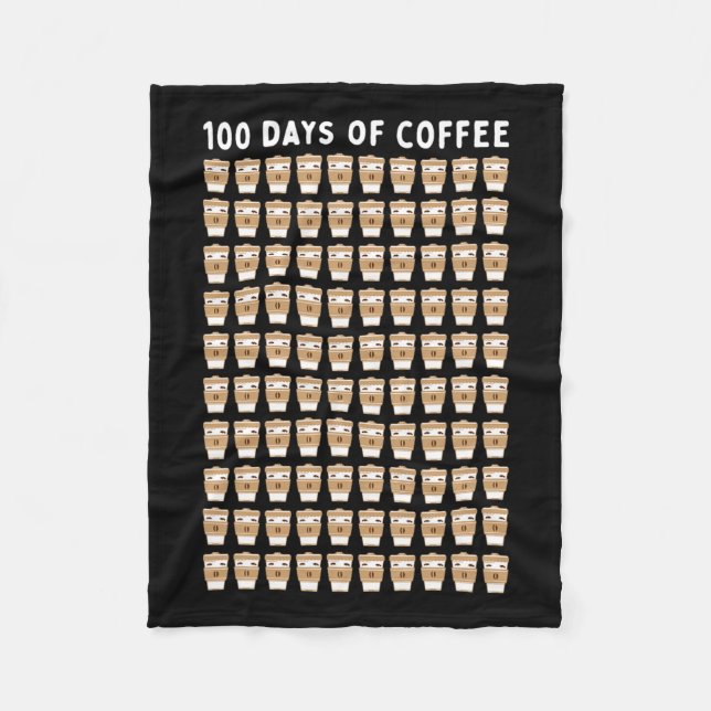 Cobertor De Velo Professora 100 Cafés 100º Dia da Escola (Frente)