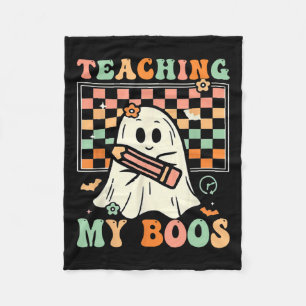 Cobertor De Velo Professora Cute Ghost Groovy Professora Halloween