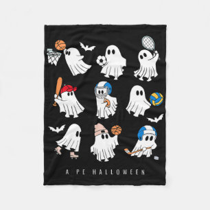 Cobertor De Velo Professora do Halloween Pe Ghost Jogando Futebol S