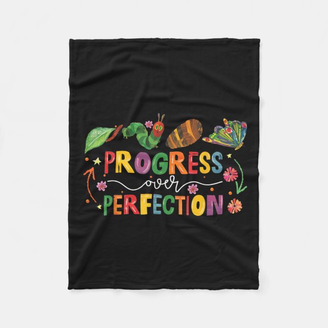 Cobertor De Velo Progress Over Perfection Motivational Teacher For  (Frente)