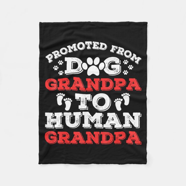 Cobertor De Velo Promoted From Dog Grandpa To Human Grandpa Funny N (Frente)