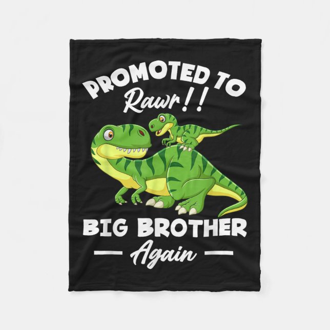 Cobertor De Velo Promoted To Big Brother Again Dinosaur Lover Gift  (Frente)