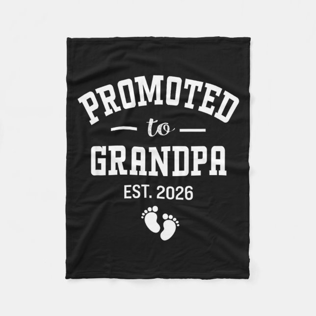 Cobertor De Velo Promoted To Grandpa 2026 First Time Grandfather Me (Frente)