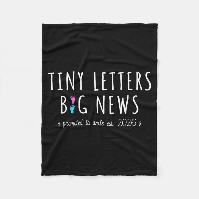 Cobertor De Velo Promoted To Uncle 2026 - Baby Announcement First T (Frente)