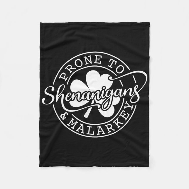 Cobertor De Velo Prone To Shenanigans And Malarkey St Patricks Day  (Frente)