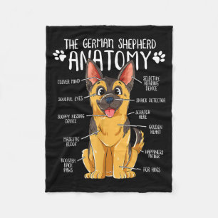 Cobertor De Velo Proprietário de Cachorro Pastor Alemão com Anatomi
