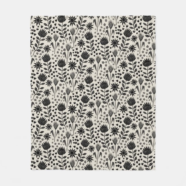 Cobertor De Velo Protea Floral Block Impressão Millefleur (Frente)
