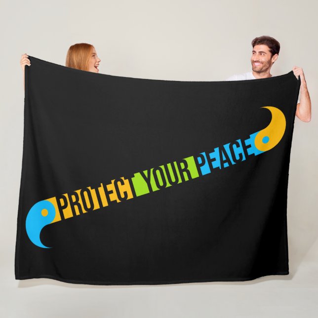 Cobertor De Velo Protect Your Peace Mental Health Wellness Mindful (In Situ)