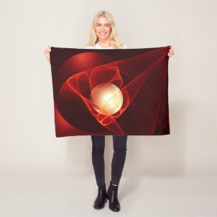 Cobertor De Velo Protegendo Você, Arte Fractal Vermelha Abstrato M