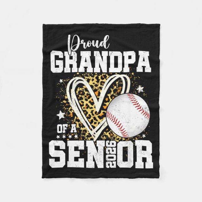 Cobertor De Velo Proud Grandpa Of A 2026 Senior Baseball Graduation (Frente)