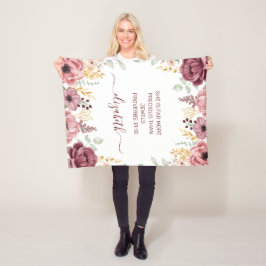 Cobertor De Velo Provérbios 31 Flor rosa pastel elegante
