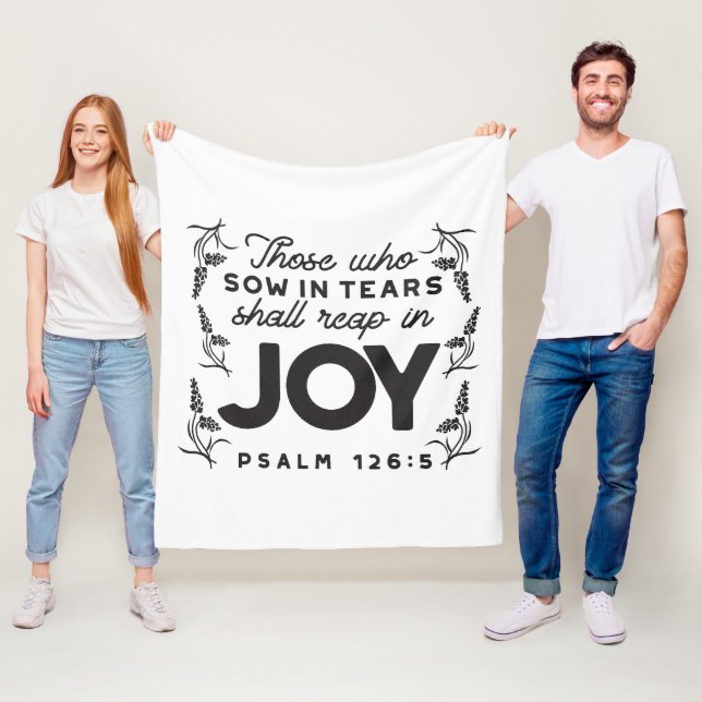 Cobertor De Velo Psalm 126:5 Scripture Typography – Reap in Joy (In Situ)