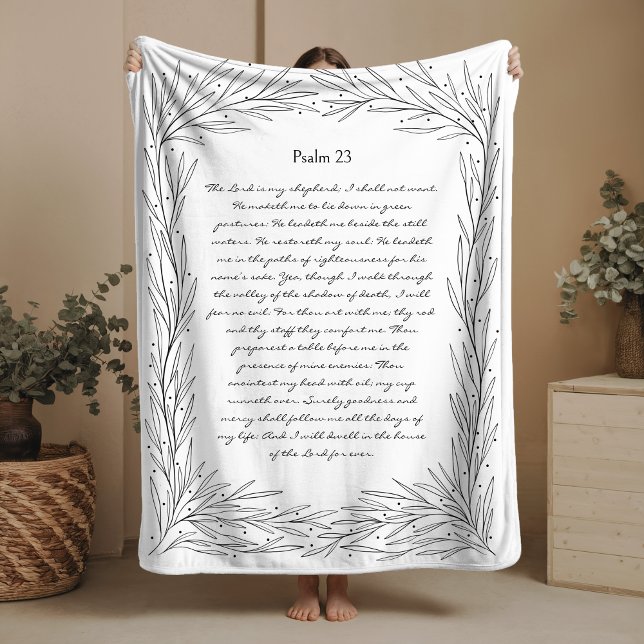 Cobertor De Velo Psalm 23 Fleece Blanket The Lord is My Shepherd  (Criador carregado)