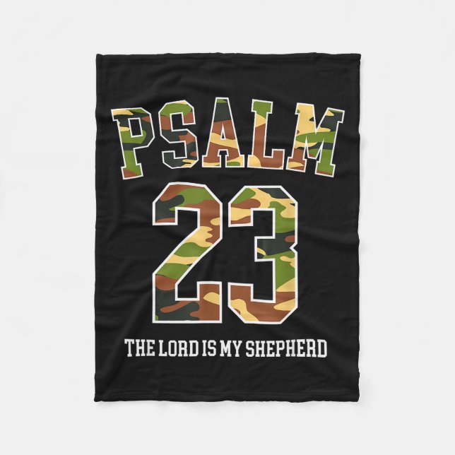 Cobertor De Velo Psalm 23 The Lord Is My Shepherd Camouflage Christ (Frente)