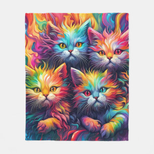 Cobertor De Velo Psychedelic Sassy Kitten