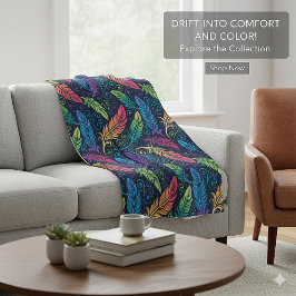 Cobertor De Velo Psychedelic Vortex Leaves Fleece Blanket