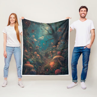 Cobertor De Velo Psychedelic woodland fleece blanket