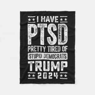 Cobertor De Velo Ptsd Bonito Cansado De Democratas Estúpidos Trump