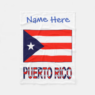 Cobertor De Velo Puerto Rico Bandeira Porto-Riquenha Azul Personali