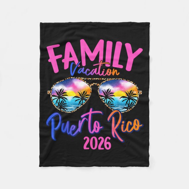 Cobertor De Velo Puerto Rico Vacation 2026 Souvenir Matching Family (Frente)