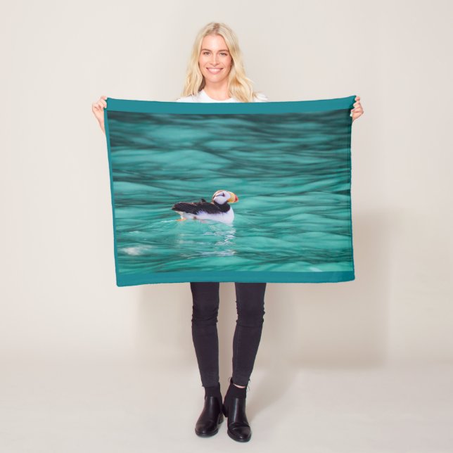 Cobertor De Velo Puffin In Resurrection Bay, Alaska (In Situ)