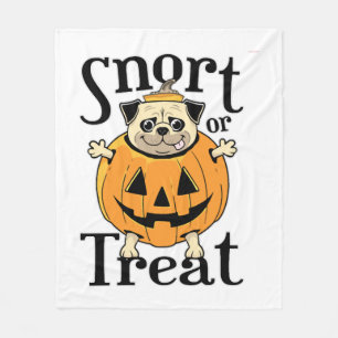 Cobertor De Velo Pug de Halloween